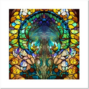 Stained Glass Tree In Autumn Posters and Art